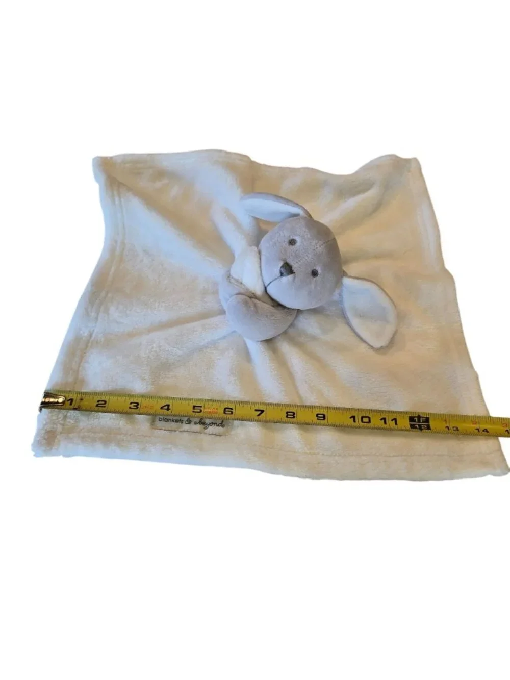 Blankets and Beyond White Gray Bunny Plush Security Blanket Lovey